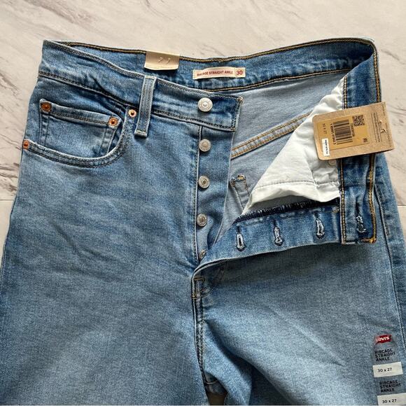 Levi's Ribcage Straight Ankle Jeans Women's Size 30 High Rise Distressed NWT - Picture 6 of 13